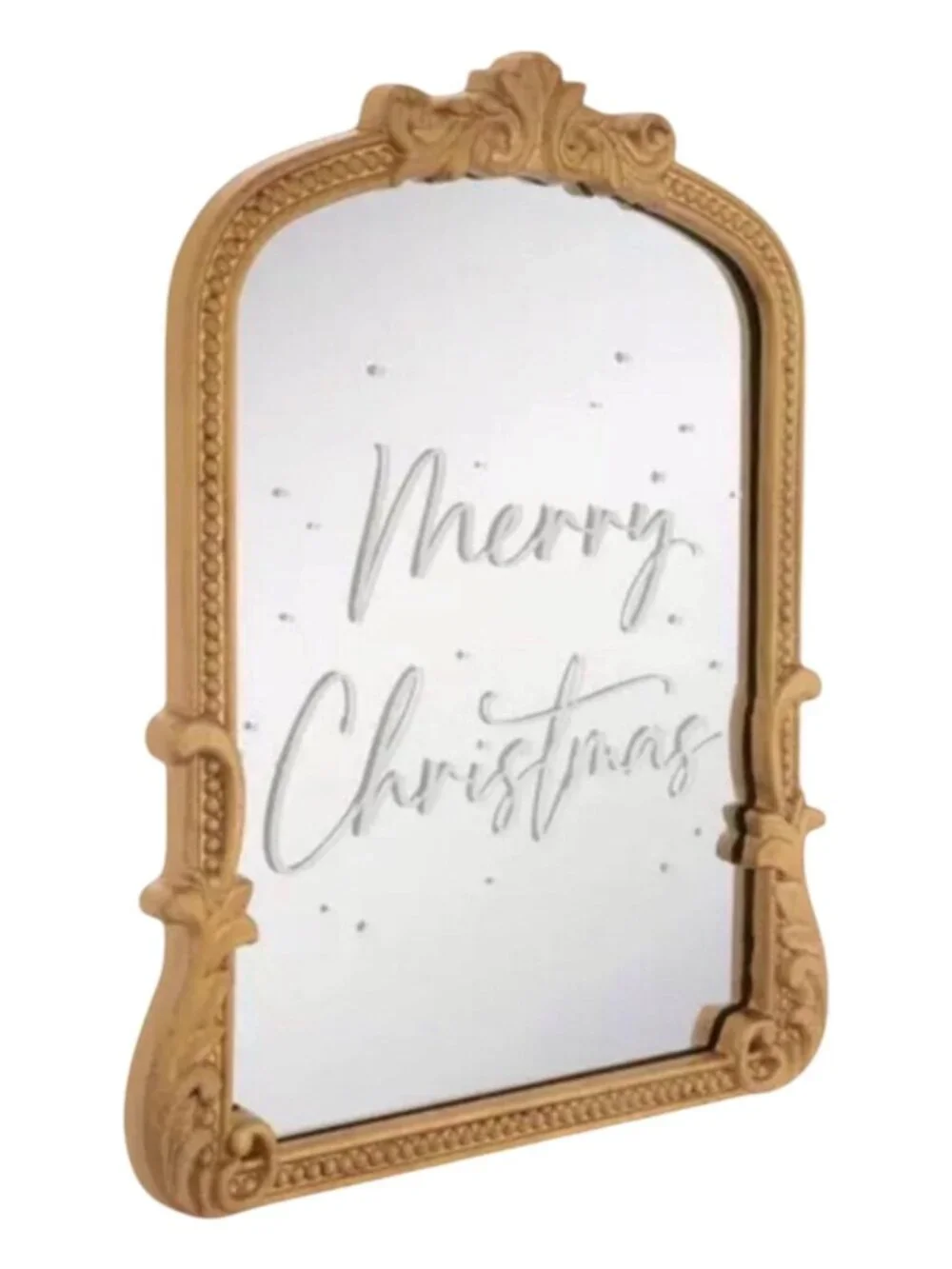 Gold Merry Christmas Bordeaux Arch Mirror Mantel or Wall Holiday Decor